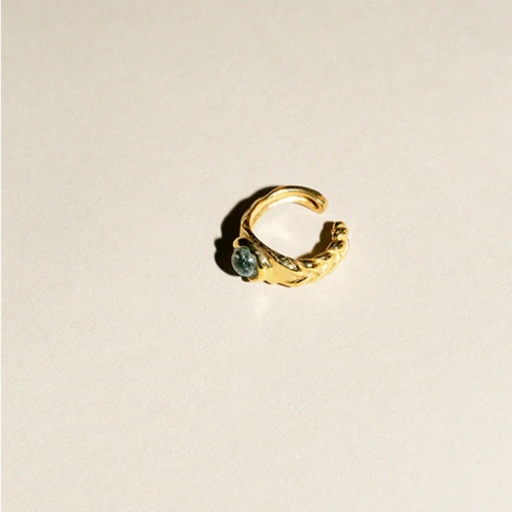 Pamela Love Gold Earring with Blue Stone